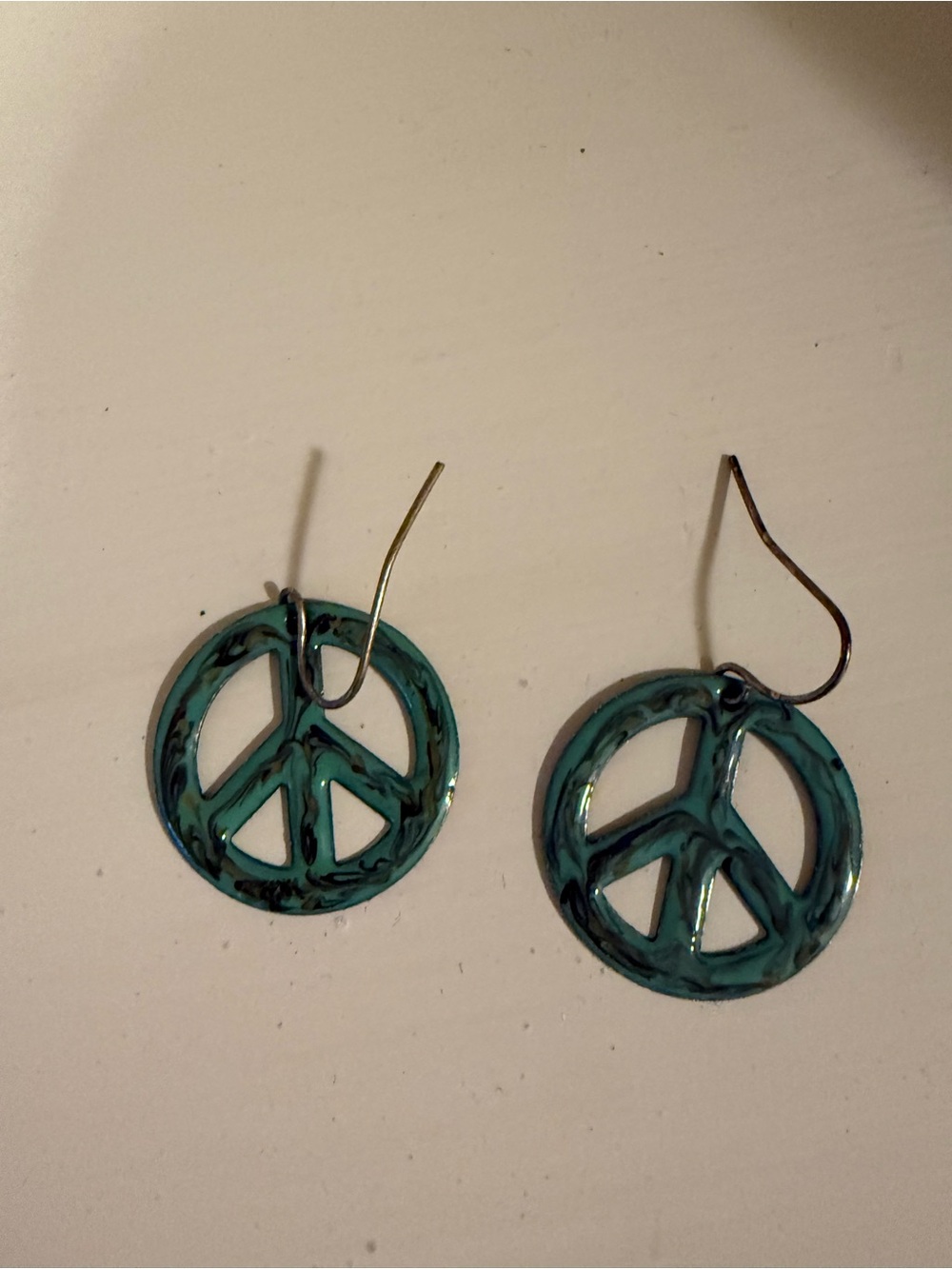 Handmade Peace Sign Pierced Earrings